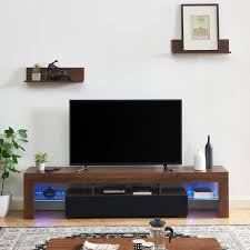 dark walnut black wooden tv stand