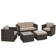 Rattan Sofa Set With Stool Hire Eco