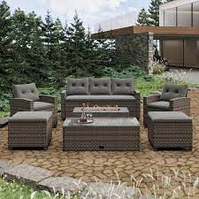 Section Sofa Set With Fire Pit