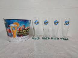 Blue Moon Glasses And Ice Bucket