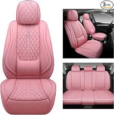 Csidy01 Pink Leather Car Seat Covers