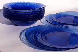 Pyrex Festiva Cobalt Blue Glass Bowls