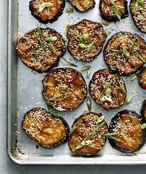 roasted eggplant with miso and sesame