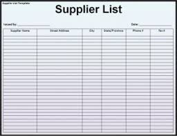 Supplier List Template Word Excel Formats
