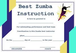 Zumba Certificate Templates 10 Free Customizable Design