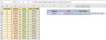 sumifs function in excel