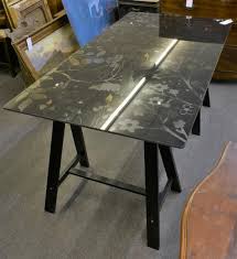 An Ikea Black Fl Design Glass Table