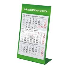 Sowie kalender in vielen ausführunge als pdf zum drucken oder nachschlagen. 3 Monats Tischkalender Aus Metall 2021 2022 Grun Erfolgreiche Werbeartikel