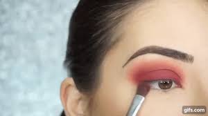 red smokey eye makeup tutorial animated gif