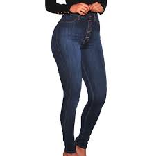 Women High Waist Slim Skinny Jeans Stretch Pencil Denim Pants Trousers