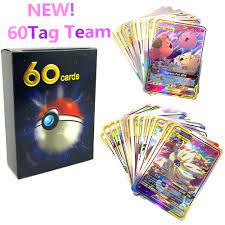 60pcs/lot New Pokemon Card All Tag Team Card GX MEGA Game Battle trading  Cards for kids