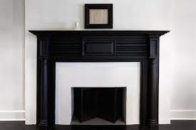 Black Fireplace Mantel Transitional
