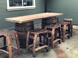 Whiskey Barrel Patio Table Set