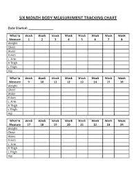 Weight Loss Measurement Chart Template Body Keeping Track Of