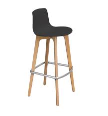 The image above shows a version with wooden legs (available in different veneers) and upholstered seat and back. Enea Lottus Wood Stool Grey Anthracit Cre8