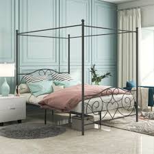 queen size metal canopy bed frame four