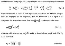 Turbulent Kinetic Energy Equation K