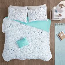 Pintucked Comforter Set Aqua Blue