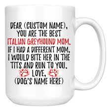 personalized italian greyhound mom mug
