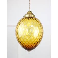 Vintage Murano Glass Pendant Lamp Amber