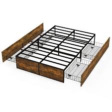 Double Metal Bed Frame With 4 Rolling