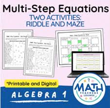 Multi Step Equations Riddle And Maze