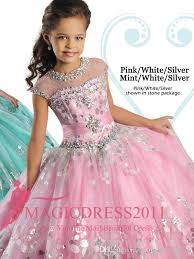 2019 Ritzee Girl S Pageant Dresses Beaded Ruffles Sheer Neck Ball Gown Floor Length Pink Blue Flower Girl Dresses Sequins Dress