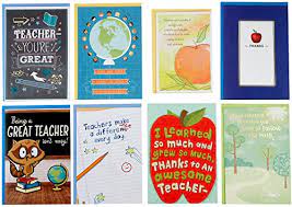 We have a wide variety of teacher day ecards for all the teachers in your life. Amazon Com Hallmark Teacher Appreciation Card Assortment For Day Care Preschool Elementary School Graduation Or Back To School 8 Cards With Envelopes Office Products