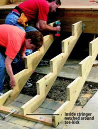 How to build stairs on a deck made of concrete. Must Know Tips For Building Deep And Wide Deck Stairs Better Homes Gardens