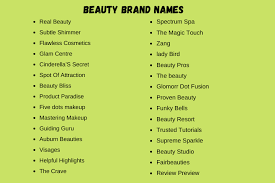 beauty brand names