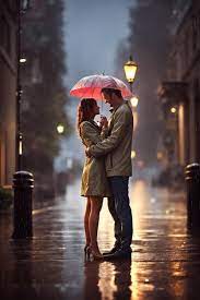 casal com guarda chuva na chuva foto