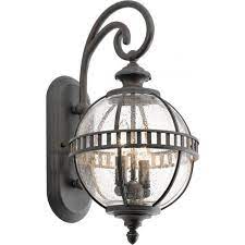 Glass Globe Outdoor Wall Light With