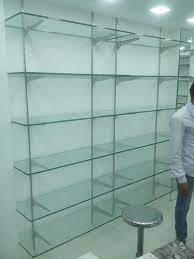 Metal Wall Mounted Glass Shelves For