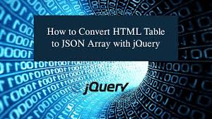 how to convert html table to json array