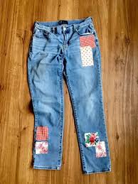 sew patches on jeans diy patchwork pants