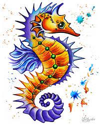 Sea Horse Wall Art Watercolor Seahorse