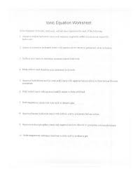 6 Ionic Equation Worksheet The