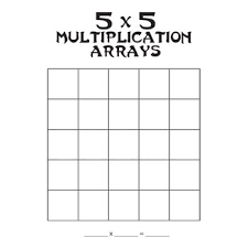 Multiplication Arrays Blank Up To 5x5