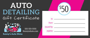 auto gift certificate templates