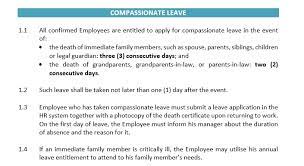 compionate leave policies