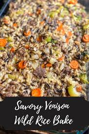 savory venison and wild rice bake