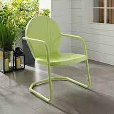 Outdoor Metal Dining Chair W Arm Retro