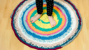 braided rag rug from old sheets