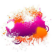 Purple And Orange Paint Splatter Vector