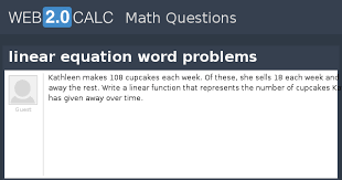Linear Equation Word Problems