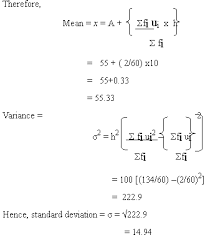 variance of grouped data math