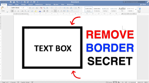 remove line around text box in word 365