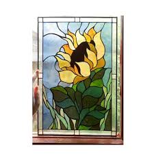 sunflower stained glass panel sunflower
