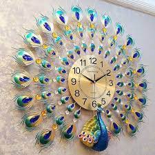 Peacock Wall Art Wall Clock Design