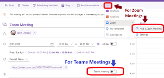 scheduling zoom teams meetings from